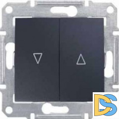 Выключатель для жалюзи (рольставней) кнопочный, Графит, серия Sedna, Schneider Electric