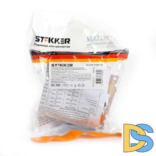 Переключатель 1-клавишный Stekker Катрин GLS10-7105-04 49018