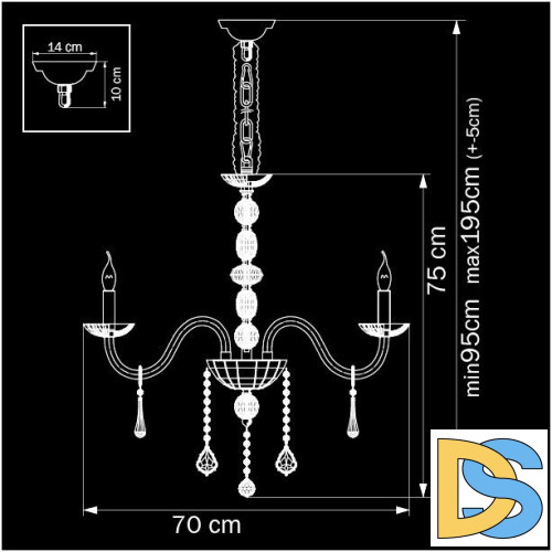 Подвесная люстра Osgona Crista 722064