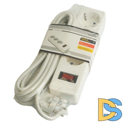 Сетевой фильтр 3-местный с/з Stekker Optima HM20-31-05 50088