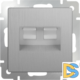 W1191109/ Накладка для двойной розетки Еthernet RJ-45 (серебряный рифленый)