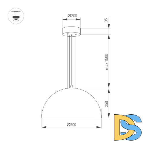Подвесной светильник Arlight SP-RESTO-HANG-R500-30W Warm3000 (WH, 100 deg, 230V) 039697
