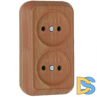 Розетка Makel Siva Ustu без заземления 2-ая (орех)