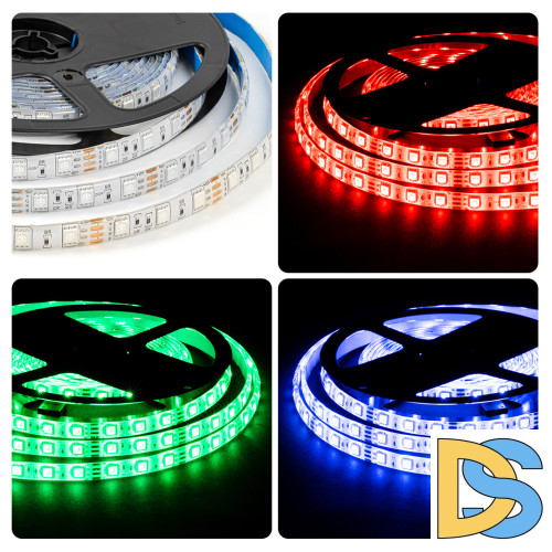 Светодиодная влагозащищенная лента Apeyron 12В 5050 14,4Вт/м RGB 5м IP65 LSE-276