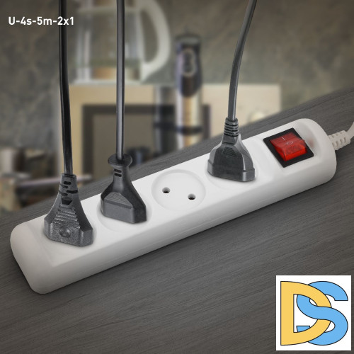 Удлинитель электрический Эра U-4s-5m-2x1 Б0044054