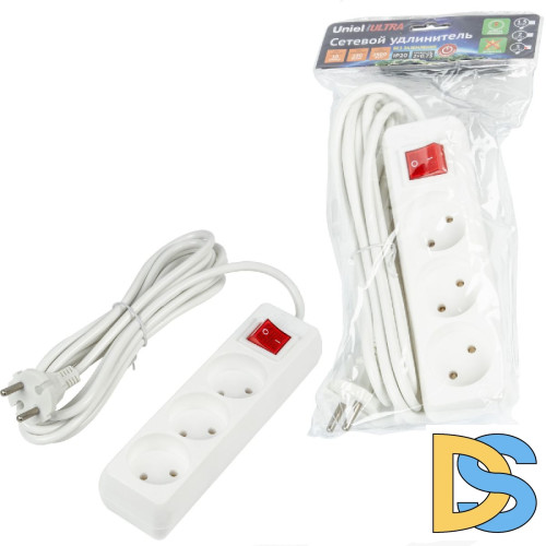 Удлинитель бытовой Uniel Ultra S-CU3-3B WHITE UL-00009995