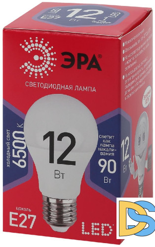 Лампа светодиодная Эра E27 12W 6500K LED A60-12W-865-E27 R Б0045325