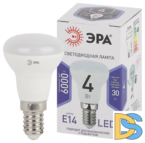 Лампа светодиодная Эра E14 4W 6000K LED R39-4W-860-E14 Б0048022