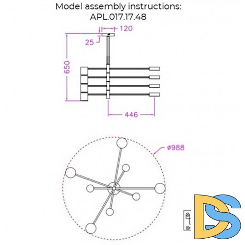 Подвесная светодиодная люстра Aployt Frania APL.017.17.48