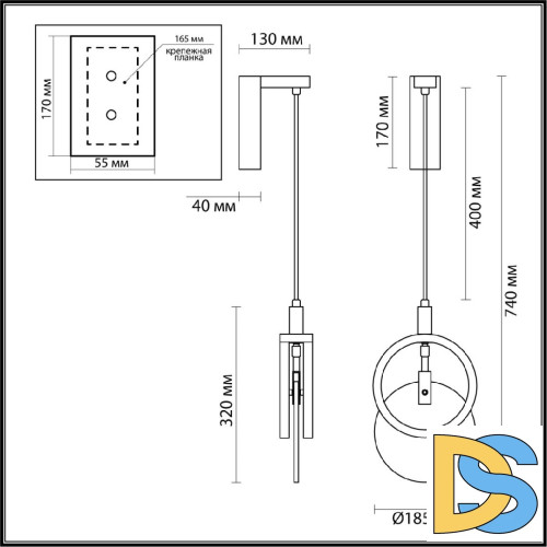 Настенный светильник Odeon Light Mercury Hightech 5422/17WL