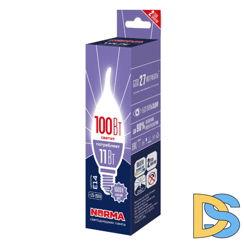 Лампа светодиодная Volpe Norma LED-CW37-11W/6500K/E14/FR/NR UL-00010991