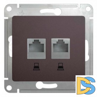 Розетка компьютерная 2-ая кат.5е, RJ-45 (интернет), Графит, серия Glossa, Schneider Electric