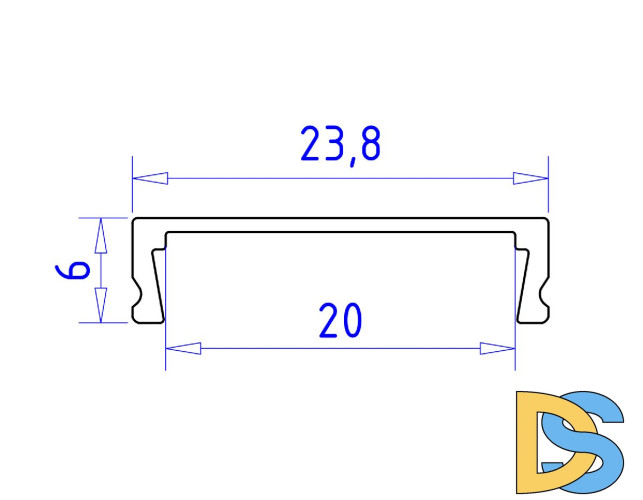 Алюминиевый накладной профиль Ambrella Light Alum Profile GP1800BK