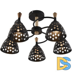 Люстра на штанге Reluce 01515-0.3-05 BK+WOOD