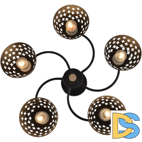 Люстра на штанге Reluce 01515-0.3-05 BK+WOOD