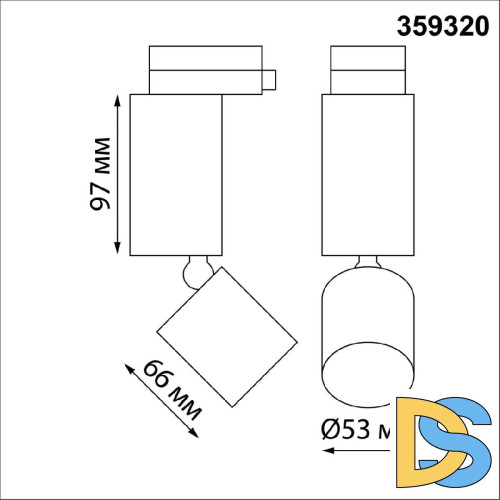 Трековый однофазный светильник Novotech Tubo 359320