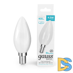Светодиодная филаментная лампа Gauss Basic Filament E14 4,5W 4100K 1035125
