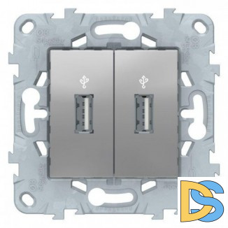 Розетка USB 2-ая, Алюминий, серия Unica New, Schneider Electric
