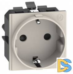 Розетка немецкого стандарта 2К+З 16А автоматические клеммы 2М песочный Btichino Living Now