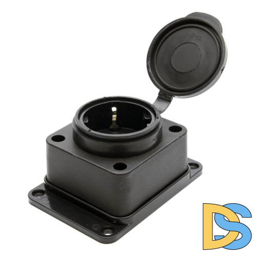 Розетка Feron Stekker с/з 32A 4000V с крышкой черный RST163144 39018