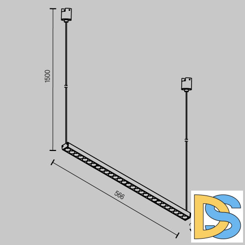 Трековый подвесной магнитный светильник Maytoni Points TR169-1-26W3K-M-B