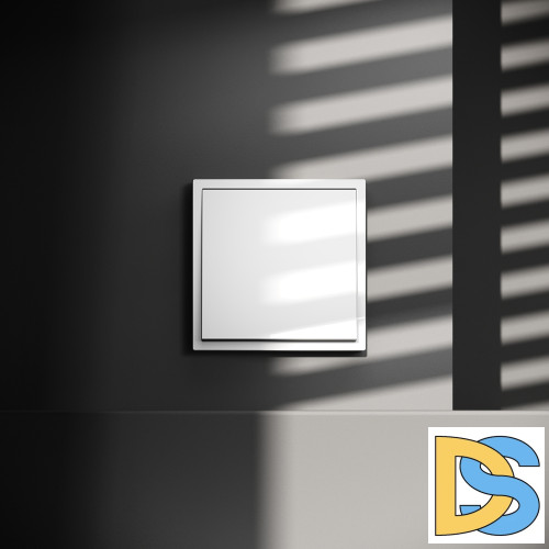 Перекрестный переключатель встраиваемый VOLTUM S70 одноклавишный 10А, (белый глянцевый)