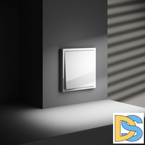 Перекрестный переключатель встраиваемый VOLTUM S70 одноклавишный 10А, (белый глянцевый)