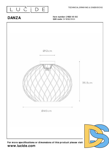 Потолочный светильник Lucide Danza 21128/40/02