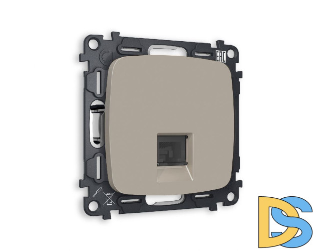 Комплект механизма компьютерной розетки RJ-45(8P8C) CAT6 со шторкой Ambrella Volt Omega MO372010