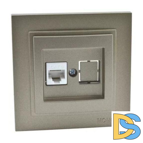 Розетка телефонная Rj45 Cat3 Mono Electric Despina-Larissa бронза 500-002325-124
