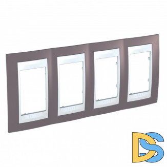 Рамка 4-ая (четверная), Лиловый/Белый, серия Unica, Schneider Electric