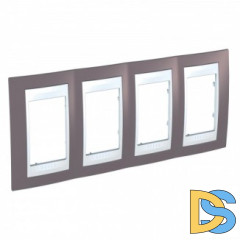 Рамка 4-ая (четверная), Лиловый/Белый, серия Unica, Schneider Electric