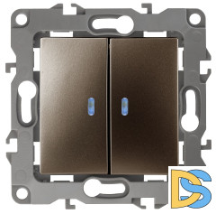 Выключатель двойной с подсветкой Эра 12-1105-13 Б0019292