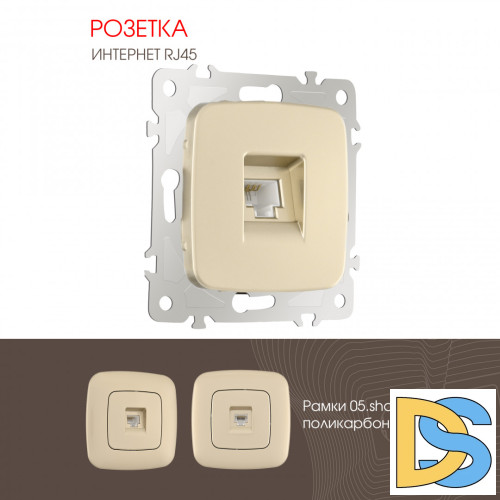Розетка RJ45 Arte Milano 205.45-1.shampan