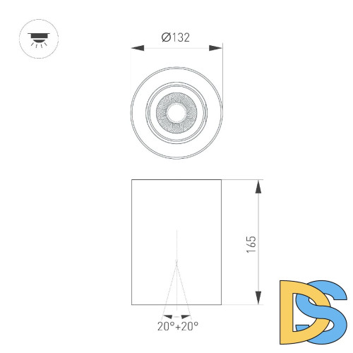 Накладной светильник Arlight SP-FOCUS-R132-24W Warm3000 054811
