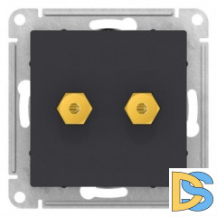 Розетка аудио для колонок 2-ая, Карбон, серия Atlas Design, Schneider Electric