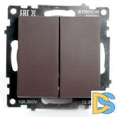 Выключатель 2-клавишный Stekker Катрин GLS10-7104-04 49019