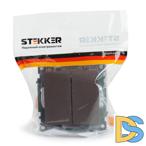 Выключатель 2-клавишный Stekker Катрин GLS10-7104-04 49019