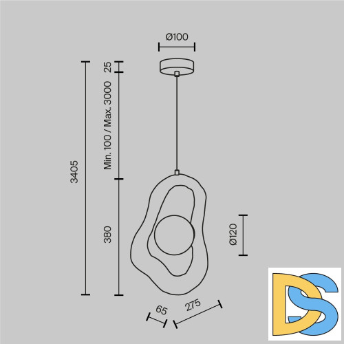Подвесной светильник Maytoni Opus MOD380PL-01W
