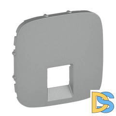 Лицевая панель Legrand Valena Allure розетки телефонной RJ-11/Ethernet RJ-45 алюминий 755417
