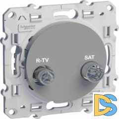 Розетка телевизионная оконечная ТV-FМ-SАТ, Алюминий, серия Odace, Schneider Electric