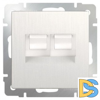 W1191113/ Накладка для двойной розетки Еthernet RJ-45 (перламутровый рифленый)