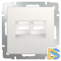 W1191113/ Накладка для двойной розетки Еthernet RJ-45 (перламутровый рифленый)
