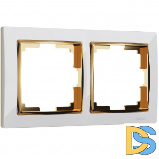 Рамка на 2 поста (белый/золото) W0021933