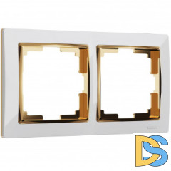 Рамка на 2 поста (белый/золото) W0021933