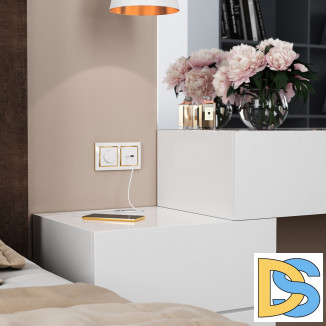 Рамка на 2 поста (белый/золото) W0021933