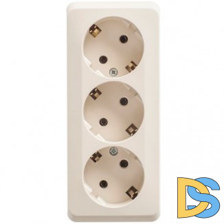 Розетка Этюд 3-я c заземлением 16А кремовая