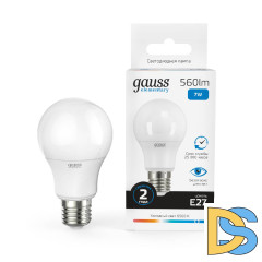 Лампа светодиодная Gauss E27 7W 6500K матовая 23237A