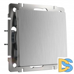 Выключатель одноклавишный проходной (cеребряный рифленый) W1112009