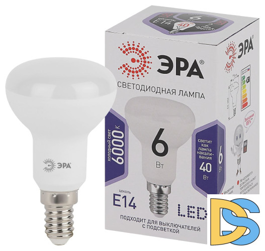 Лампа светодиодная Эра E14 6W 6000K LED R50-6W-860-E14 Б0048023